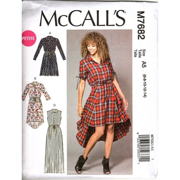 McCalls M7682 Misses or Petite 6 to 14 Dresses Uncut Sewing Pattern - Picture 1 of 2